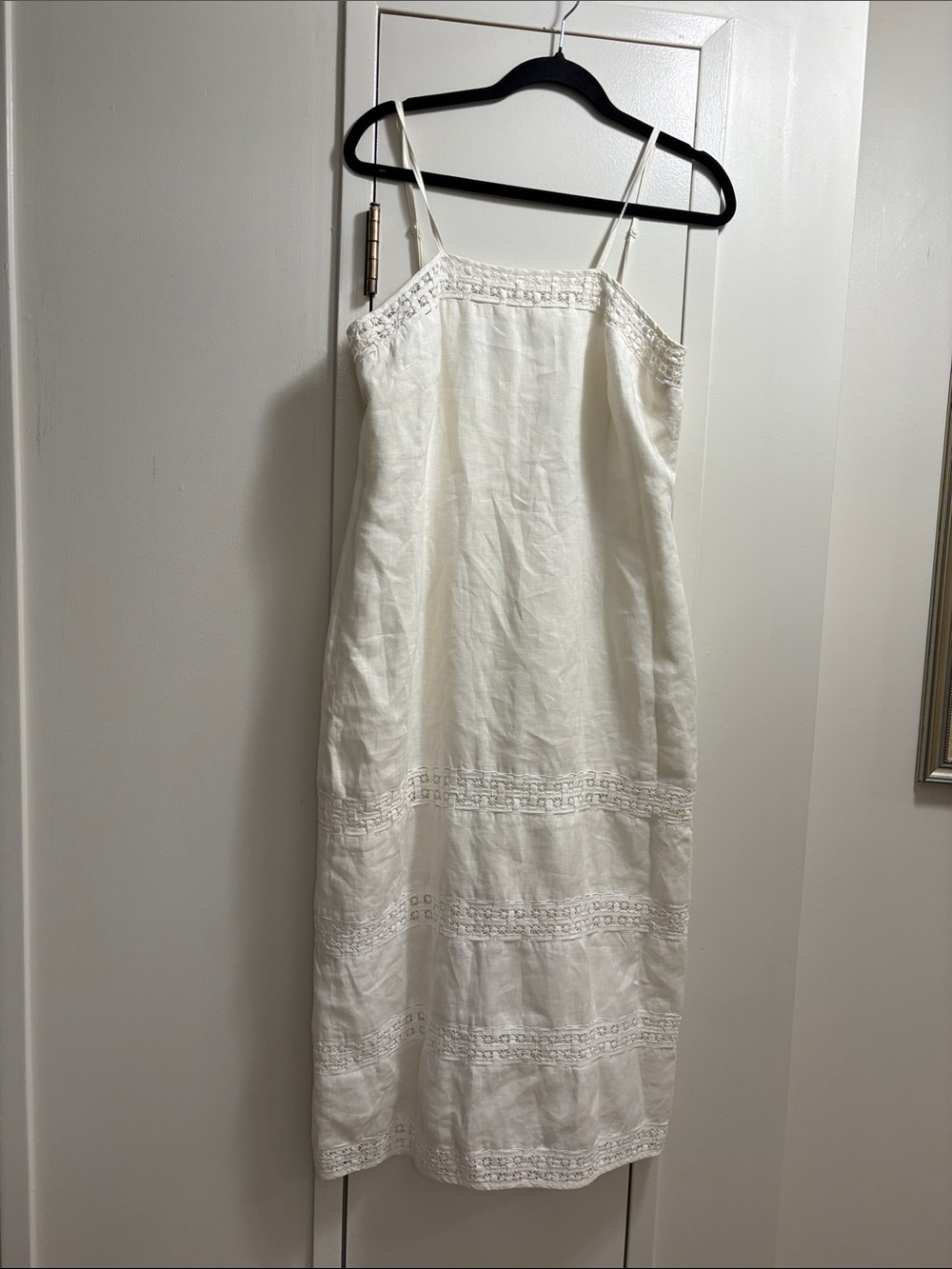 J.Song collection. Women's White Linen Eyelet Slip Dress